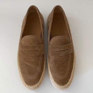 Salvatore Ferragamo Tan Suede loafer on rope sole
